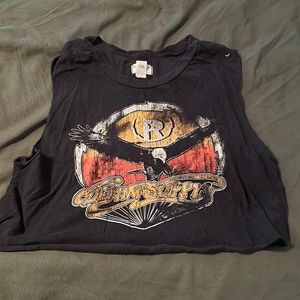 Vintage Denim & Supply - Ralph Lauren Black Graphic Crop Top